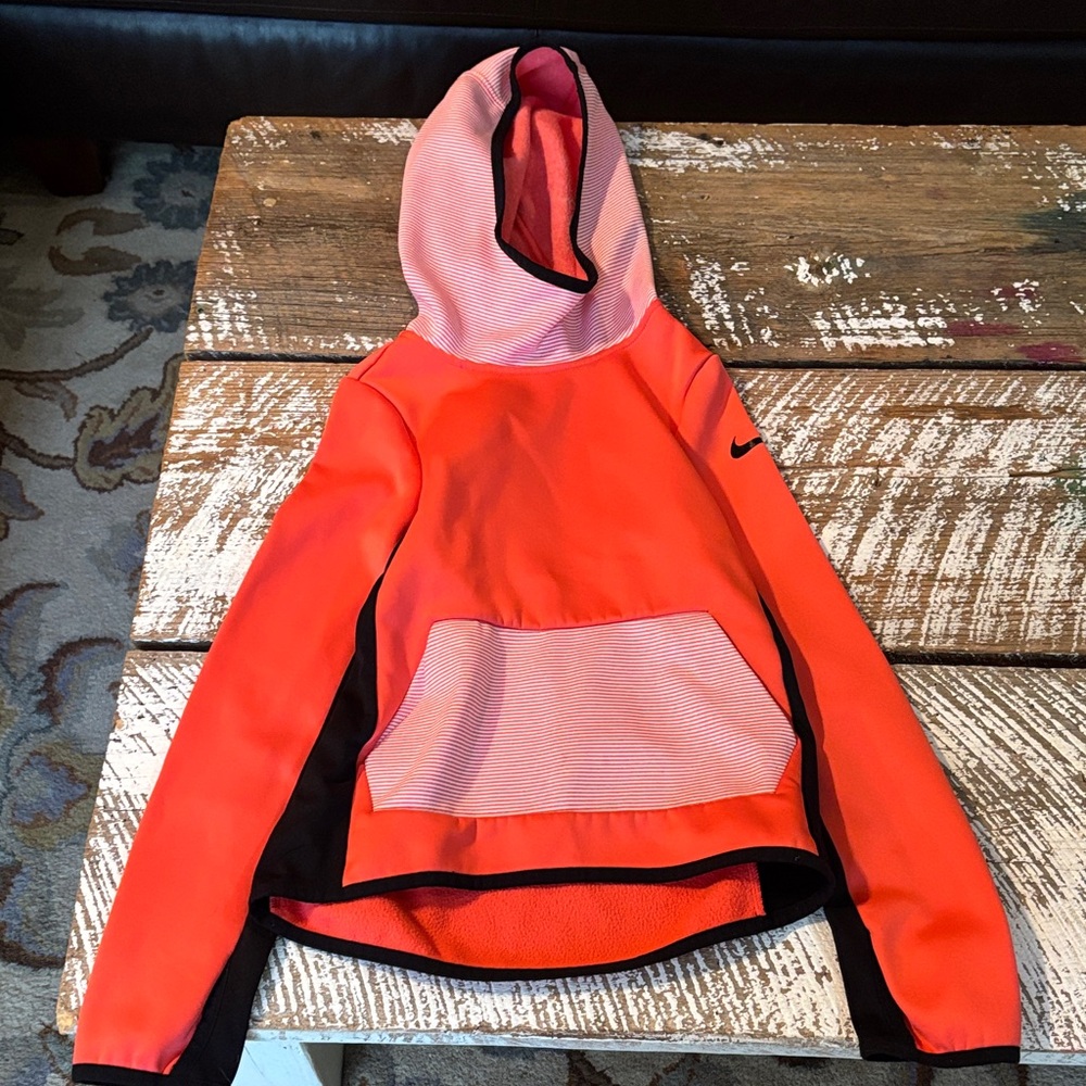Nike Bright Orange and Pink Hoodie